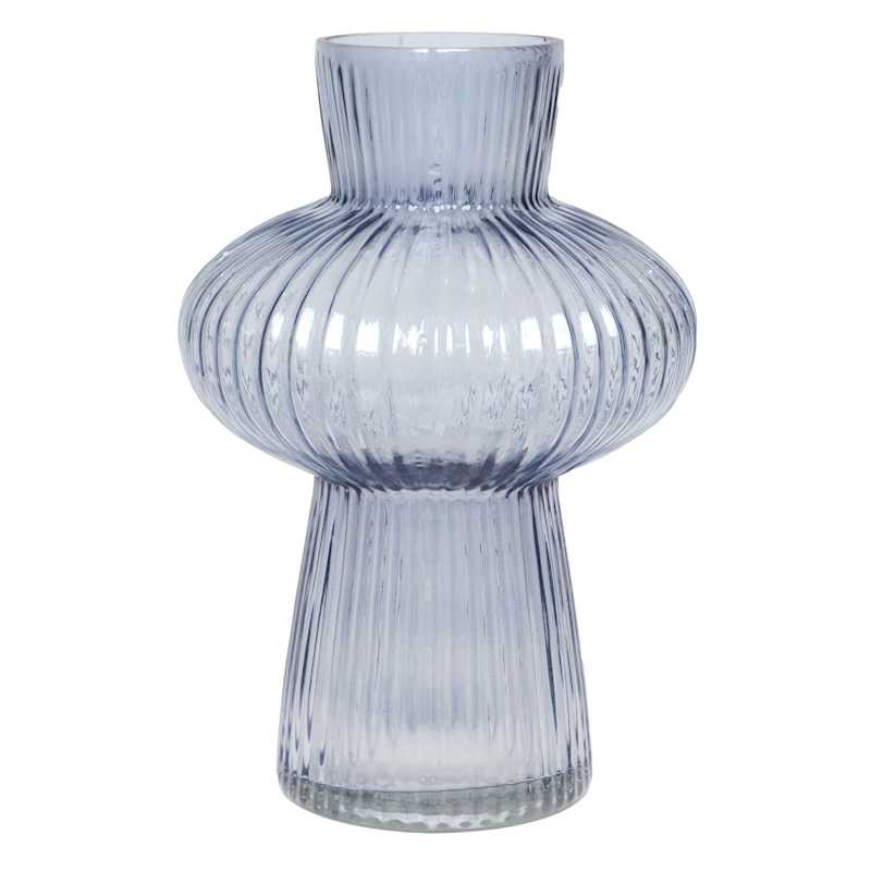 Blue Bubble Ribbed Glass Vase, 8.5" | At Home