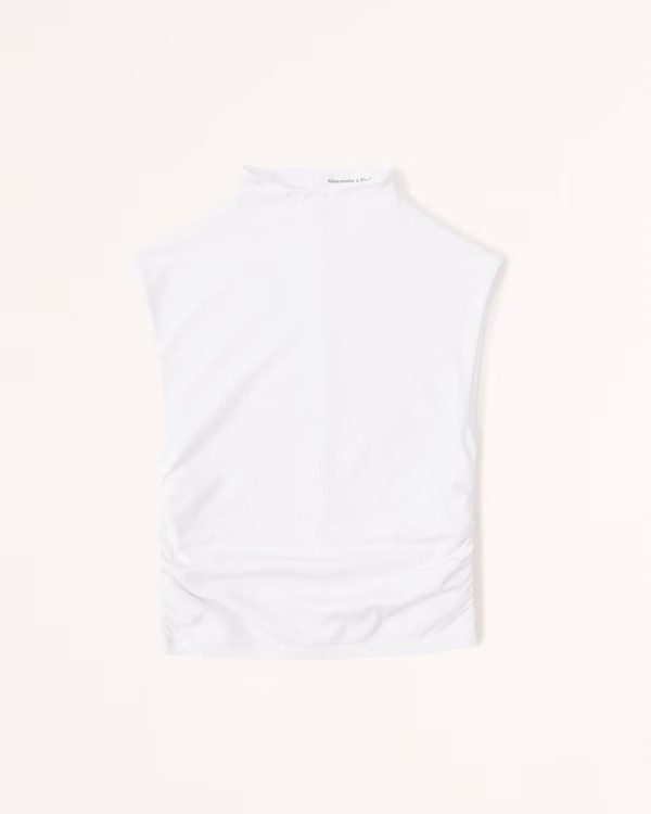 Mockneck Shell Top | White Top Tops | Abercrombie Tops | Spring Outfits 2023  | Abercrombie & Fitch (US)