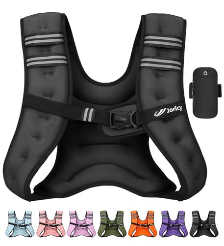 Weighted Vest Woman Men 15lb Weight Vests with Reflective Stripe, Rucking Vest for Workout Walking Strength Training Weight Loss Fitness Muscle Building Weightlifting Black | Amazon (US)