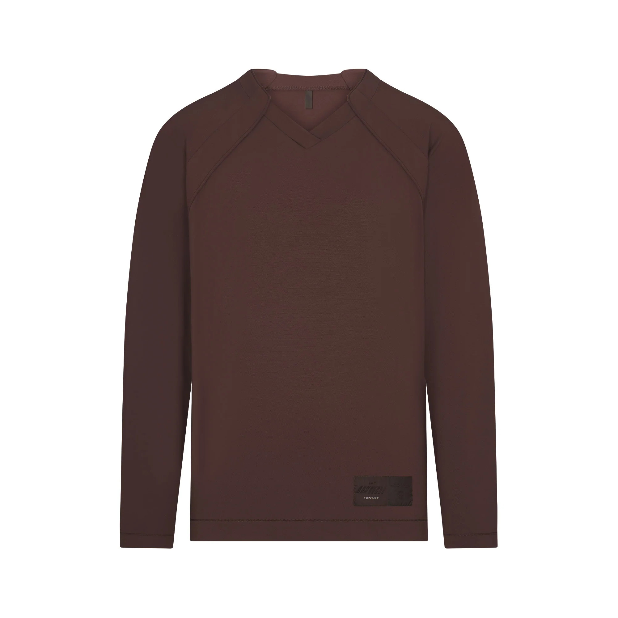 NikeSKIMS AIRY V-NECK OVERSIZED LONG SLEEVE TOP | DARK SEPIA | SKIMS (US)