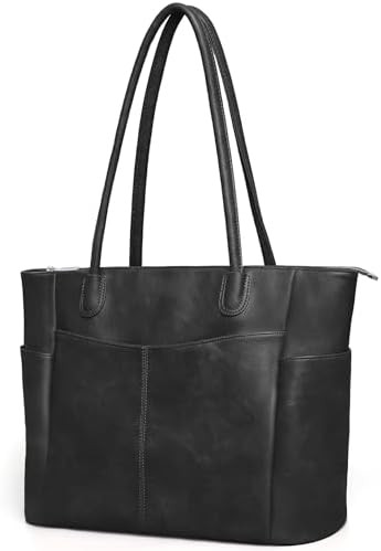 Large Tote Bag for Women Work Vegan Leather 23L Womens Tote Purse with Zipper Ladies Handbags | Amazon (US)