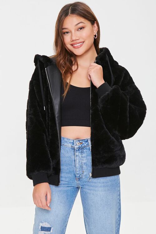 Quilted Plush Zip-Up Hoodie | Forever 21 (US)