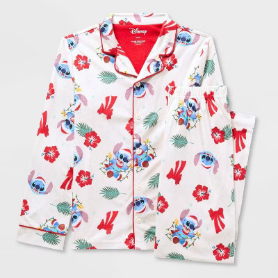 Kids' Lilo & Stitch 2pc Christmas Pajama Set - White 5 | Target