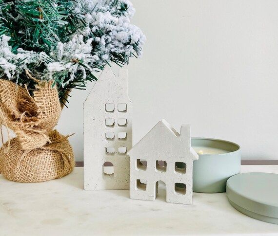 Concrete Houses Neutral Winter Decor | Etsy | Etsy (US)