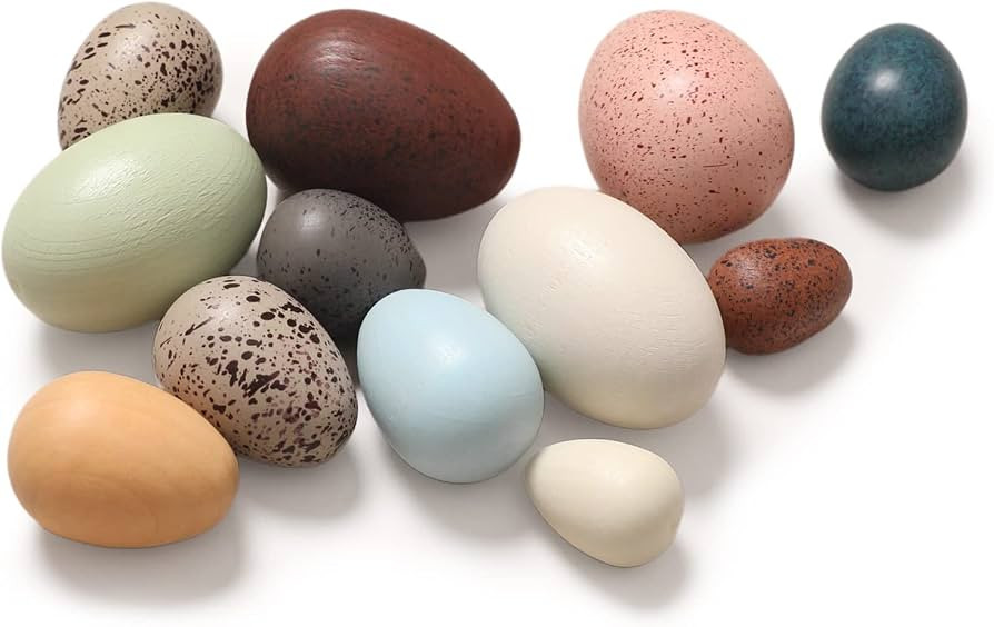 Youuys Wooden Bird Eggs Toys for Kids, Faux Easter Speckled Eggs DIY Art for Craft for Home Garde... | Amazon (US)
