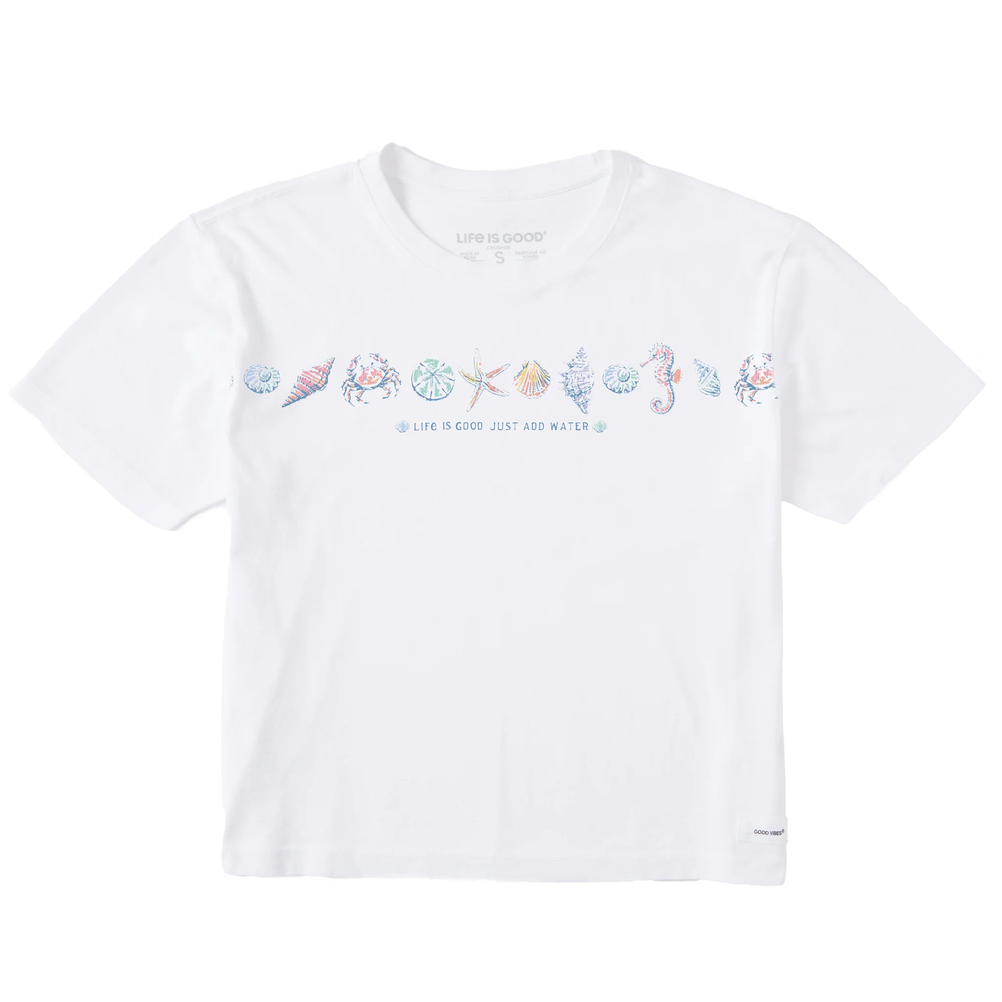 Women's Just Add Water Shells Short Sleeve Crusher Boxy Tee | Life is Good