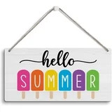 6x12 Inch Cute Summer Decor, Summer Decorations For Home Office Door Decor Signs, Summer Sign, He... | Walmart (US)