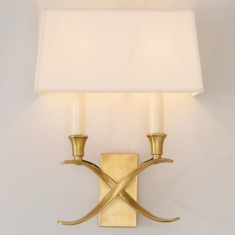 Transitional 'X' Wall Sconce with Shade - 2 Light | Shades of Light