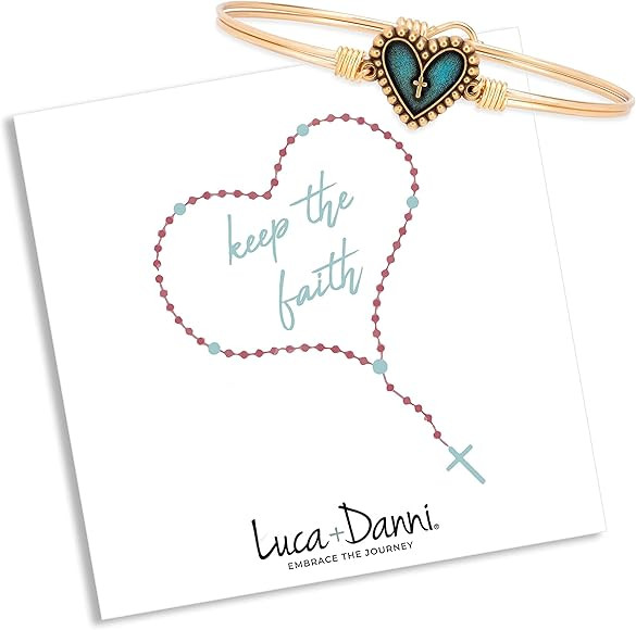 Luca + Danni Rosary Heart Bangle Bracelet For Women Made in USA | Amazon (US)
