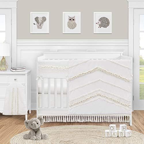 Sweet Jojo Designs Ivory Gender Neutral Boho Bohemian Girl Boy Baby Nursery Crib Bed Skirt Dust Ruff | Amazon (US)