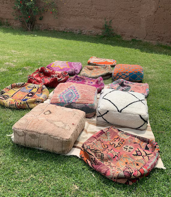 Moroccan Kilim Pouf Floor Pouf Vintage Moroccan Ottoman | Etsy Canada | Etsy (CAD)
