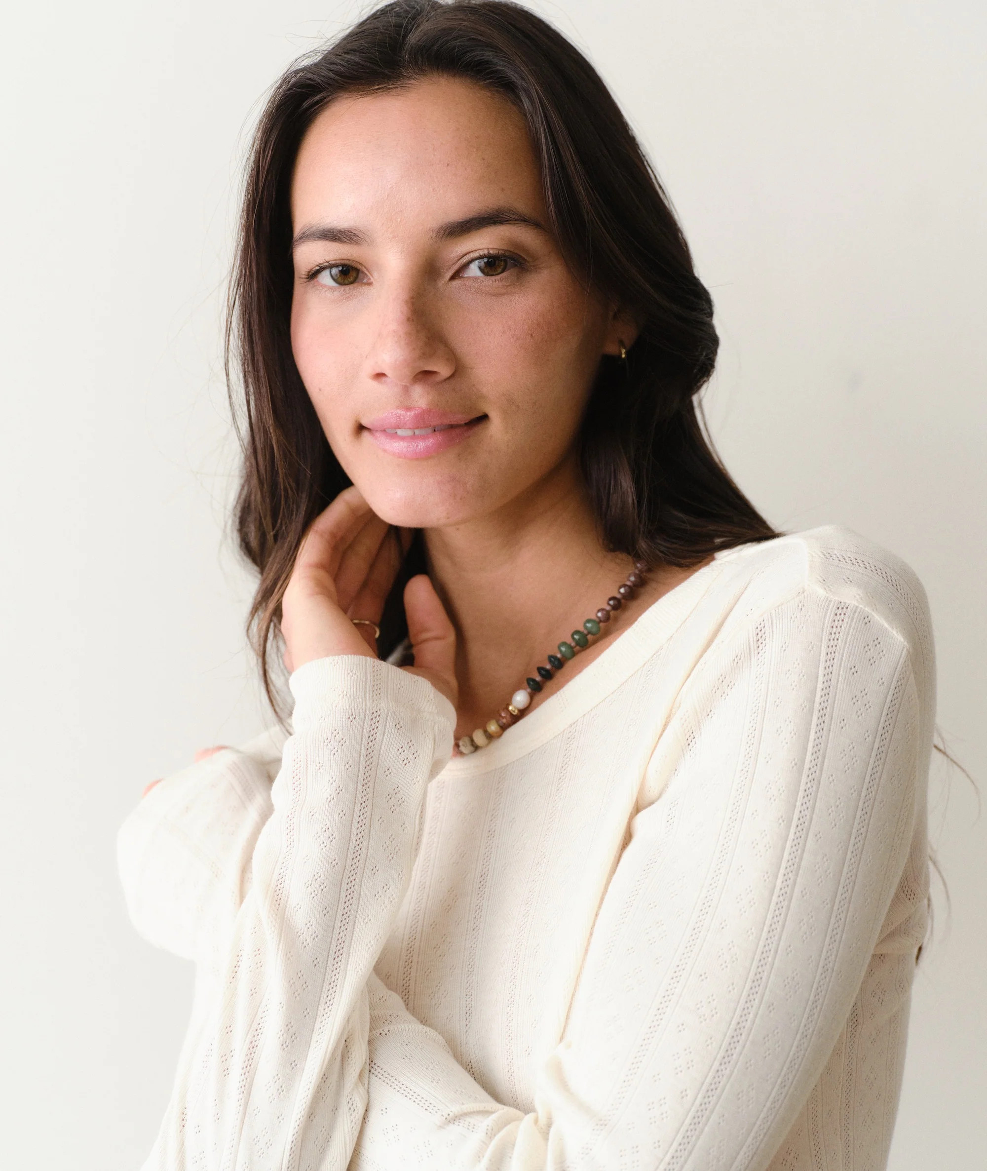 Lexi Pointelle Longsleeve Crew Tee | Marine Layer