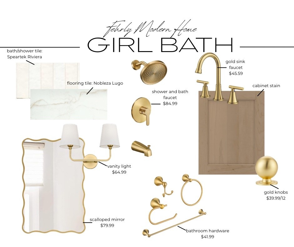 Dyck custom home build girls bath finishes 