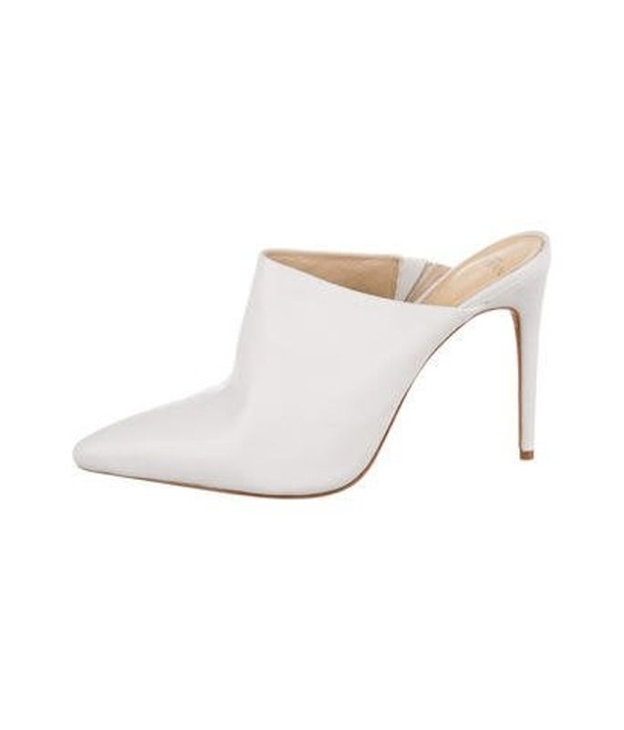 Alexandre Birman Pointed-Toe Leather Mules White Alexandre Birman Pointed-Toe Leather Mules | The RealReal