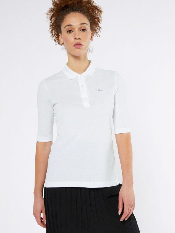 LACOSTE Polo-Shirt mit Label-Applikation in weiß | ABOUT YOU DE