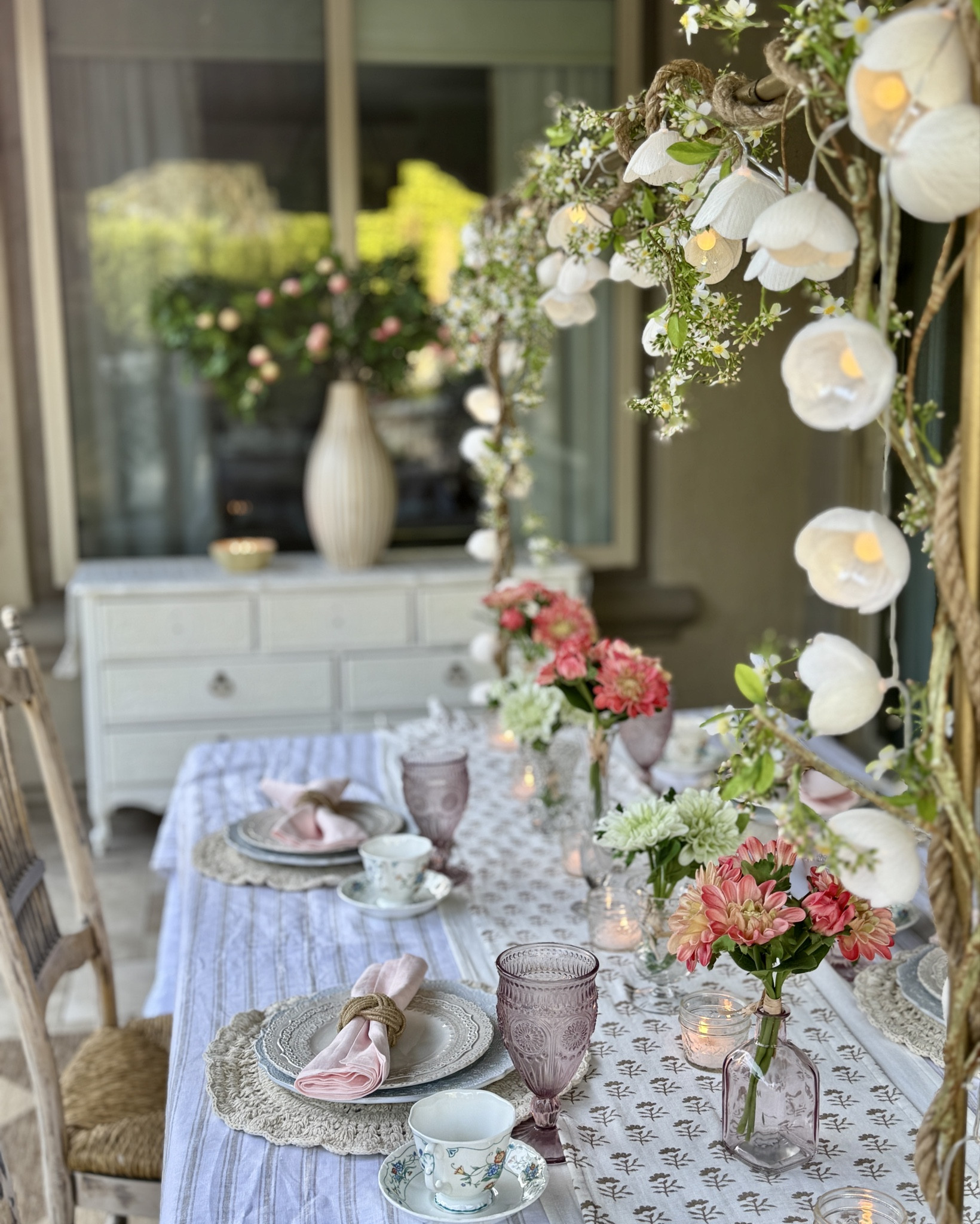 Neutral Cottage Table Rod decor 

NOTE: my gold table rod is out of stock right now, but, the black one is available (low stock) and could be spray painted gold if you wanted. 

NOTE: white ruffle tablecloth is from Arte Italica & Crown Linen (see similar ones below) 

Note: use code JOYFUL for 10% off any items from Interior Delights

Cottage core aesthetic, neutral cottage, tablescape, hosting, entertaining, outdoor entertaining, tabletop decor, ruffled tablecloth, alfresco dining #LTKSummerEdit 

#LTKParties #LTKHome