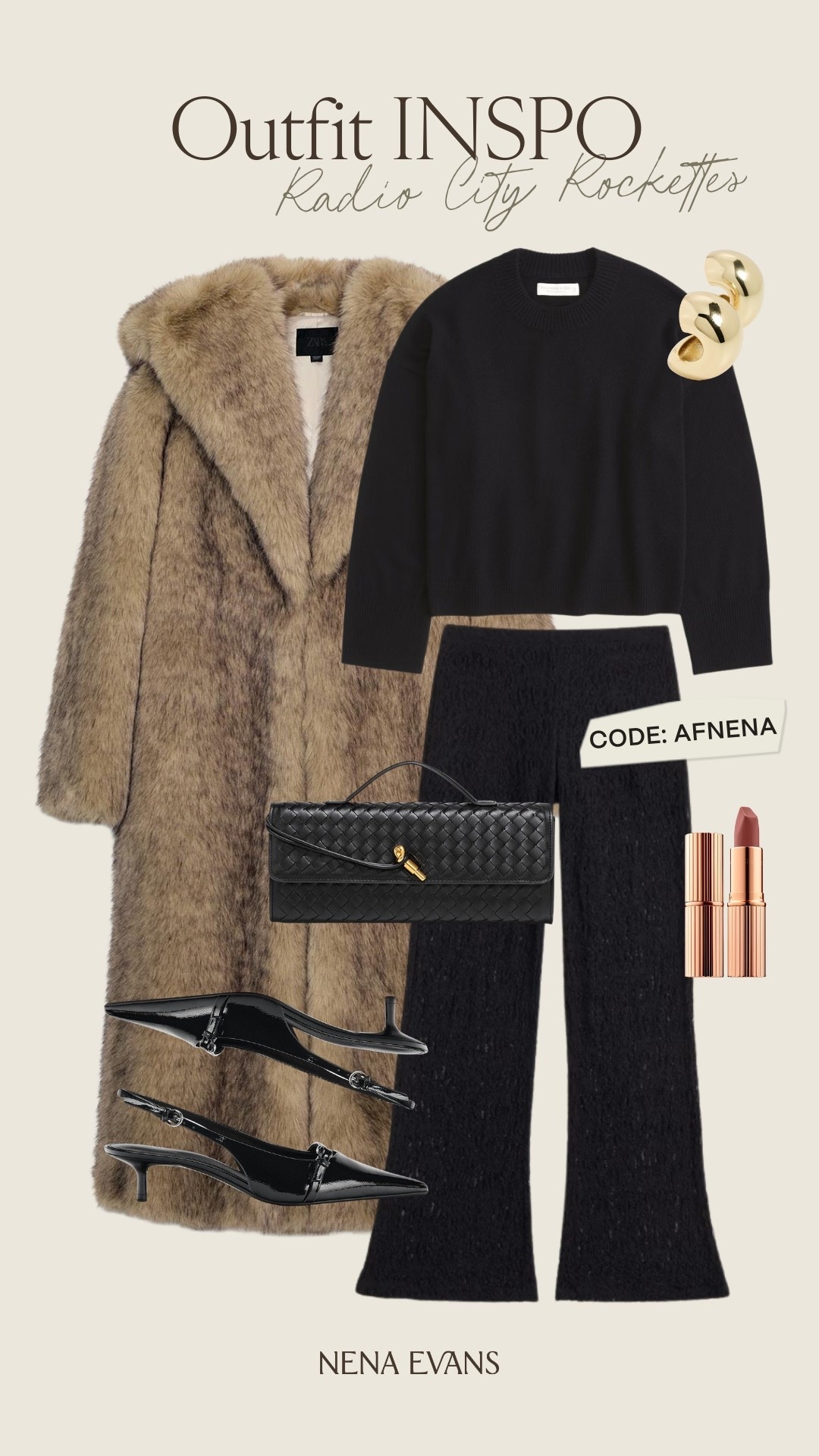 NYC Outfit Inspo: Radio City Rockettes 🌃 Use code AFNENA to save 15% OFF Abercrombie through 12/15! 

Winter outfit 
Winter fashion 
New York City outfit 
Event outfit 
Faux fur coat 
Black lace pants


#LTKFindsUnder100 #LTKSeasonal #LTKSaleAlert