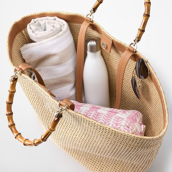 Waterproof Raffia Bamboo Tote | Mark and Graham