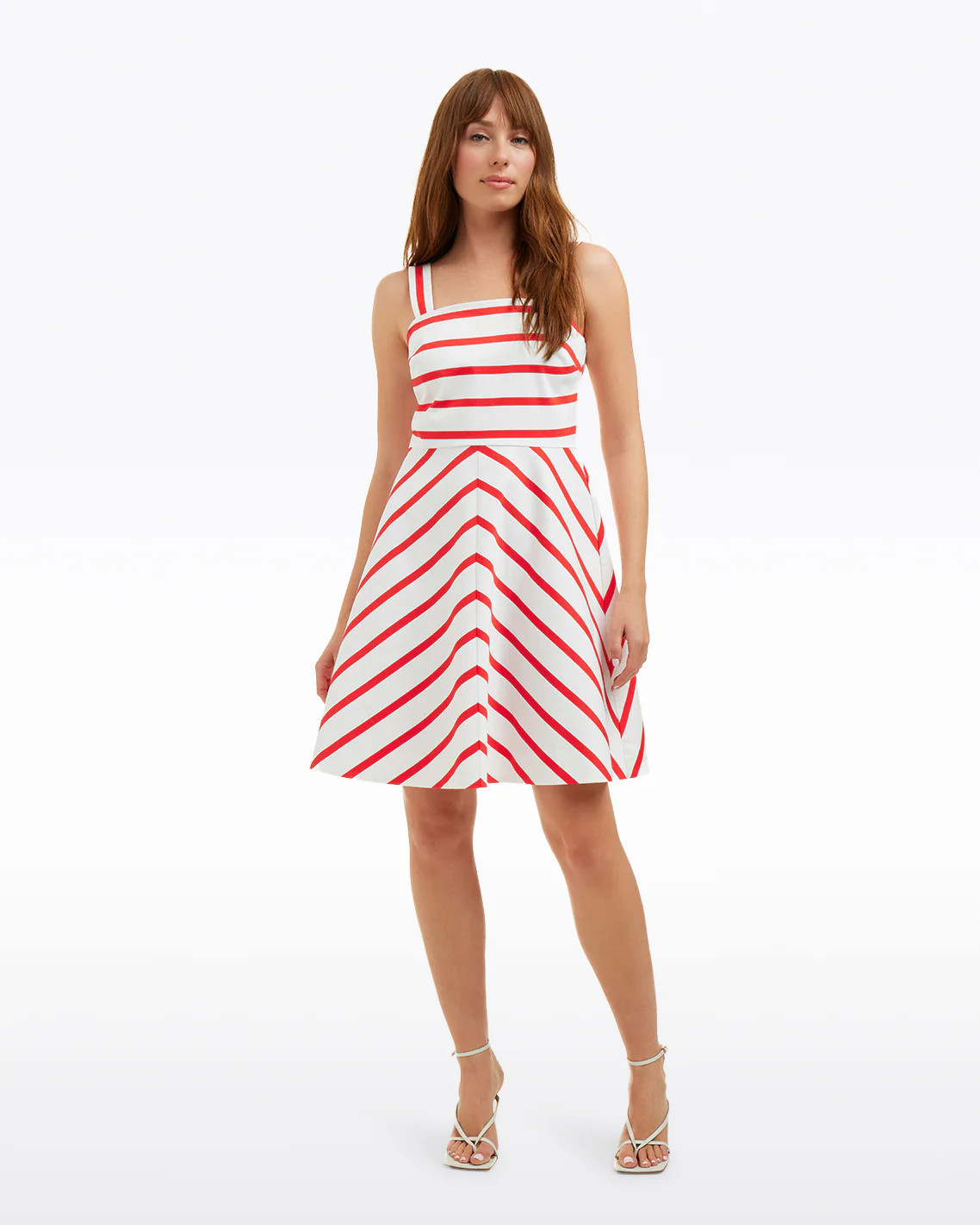 Zoe Love Circle Dress in Red Wentworth Stripe | Draper James (US)