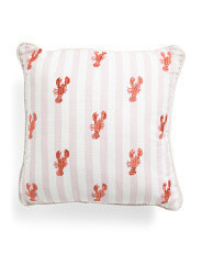 16x16 Embroidered Lobster Cabana Stripe Pillow | Marshalls