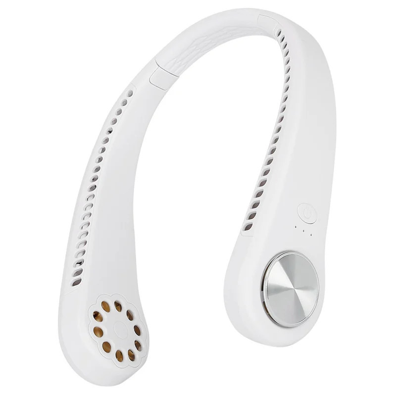 Fresh Fab Finds Portable USB Bladeless Neck Fan - Mini Cooling Air Cooler With 3 Wind Speeds - White | Verishop