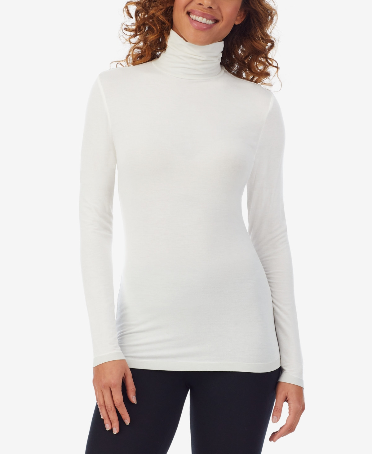 Cuddl Duds Softwear with Stretch Turtleneck - Ivory | Macy's