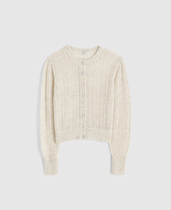 Pointelle-Stitch Cardigan in Alpaca Blend | Madewell