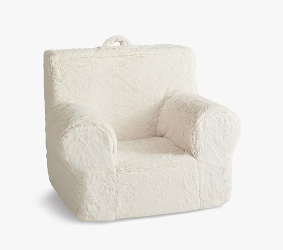 Ultra Plush Ivory Faux Fur Anywhere Chair® | Pottery Barn Kids