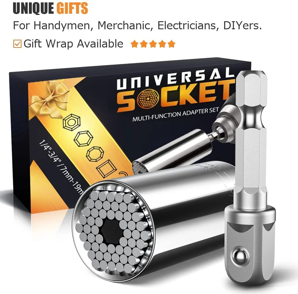 Super Universal Socket Tools Gifts for Men,Christmas Stocking Stuffers for Men Grip Socket Set wi... | Walmart (US)
