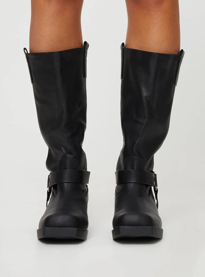 Wrecked Western Boots Black | Princess Polly US