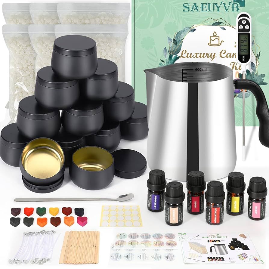 SAEUYVB Candle Making Kit for Adults - Full Set Candle Making Supplies - Soy Candle Kit - DIY Sta... | Amazon (US)