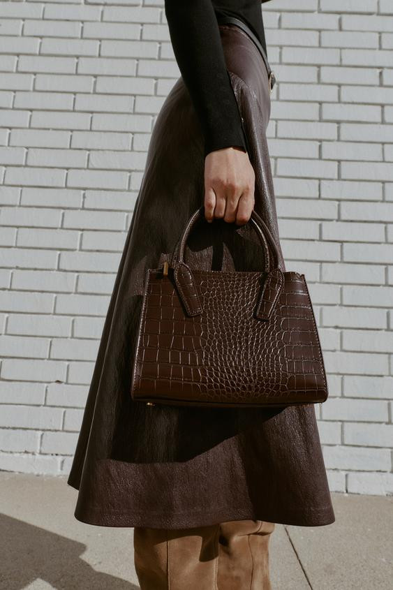 EMBOSSED MINI CITY BAG | Zara UK