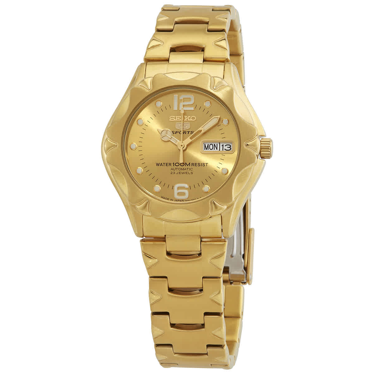 Seiko 5 Automatic Gold Dial Yellow Gold-tone Mens Watch SNZ460J1 | Jomashop.com & JomaDeals.com