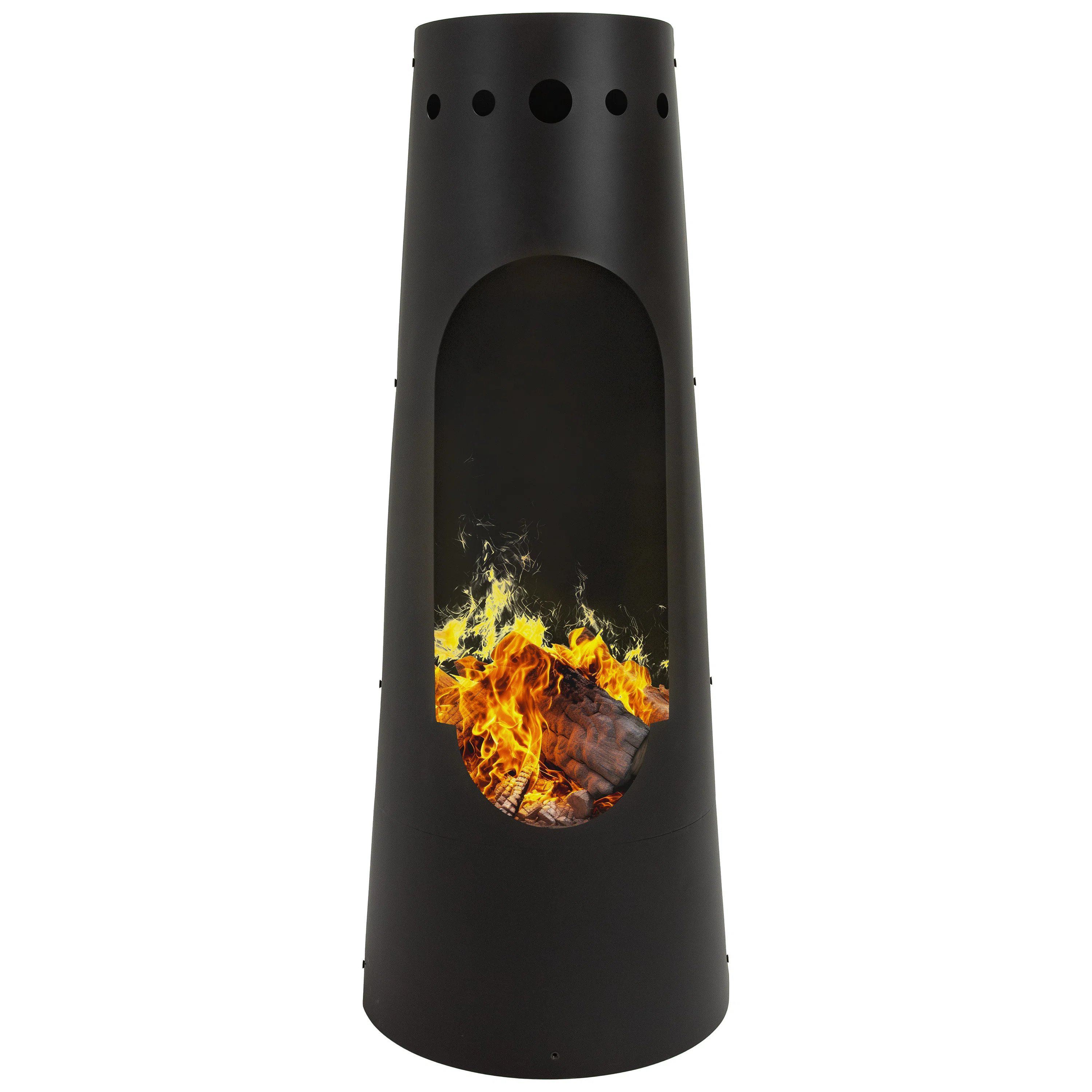 50\u201d Santa Fe Chiminea Outdoor Fireplace - Black | Wayfair North America