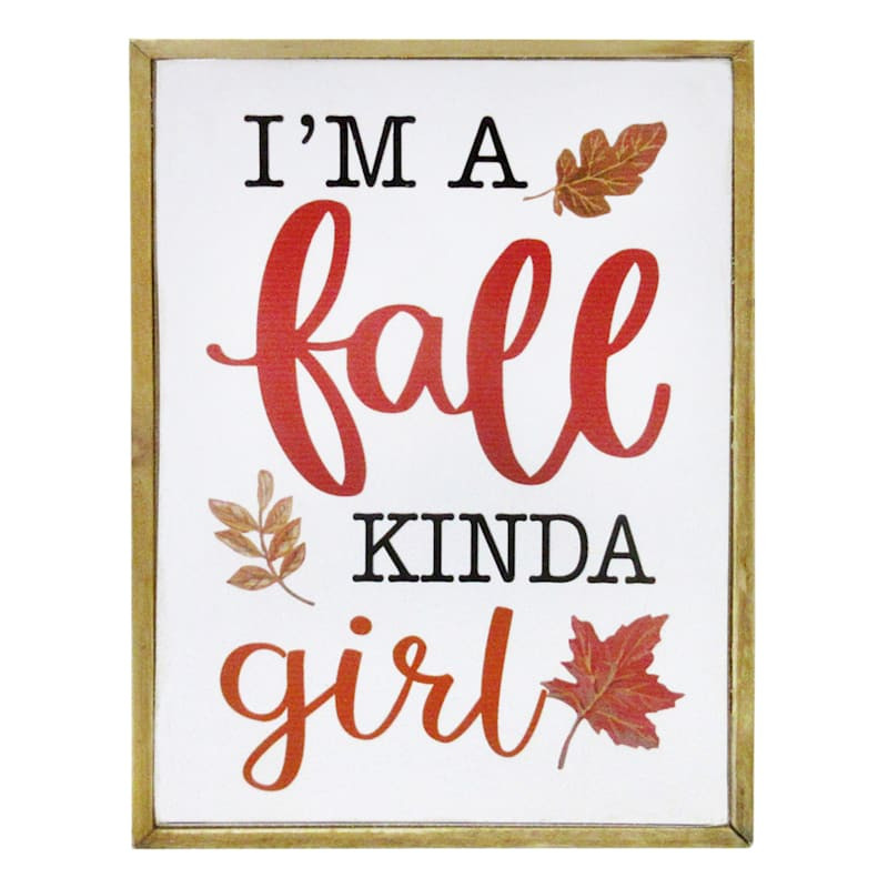Homespun Harvest Fall Girl Table Sign, 7" | At Home