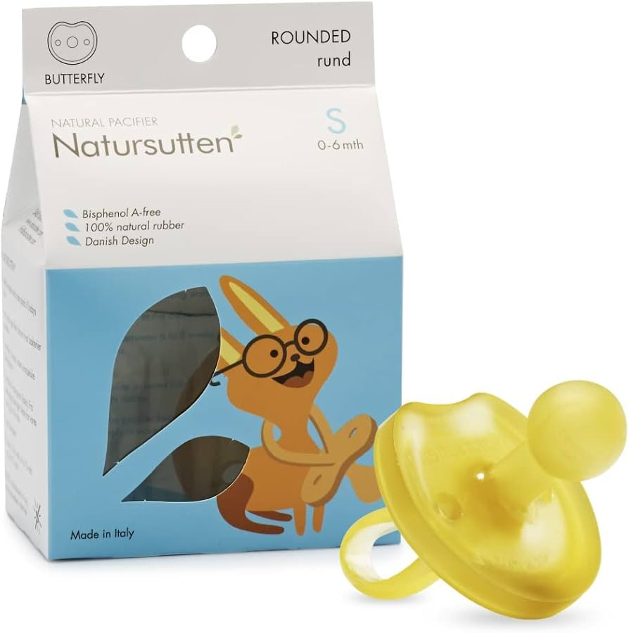 Natursutten Pacifiers 0-6 Months - 1-Pack Butterfly Shield Round Nipple Natural Rubber Safe & Sof... | Amazon (US)