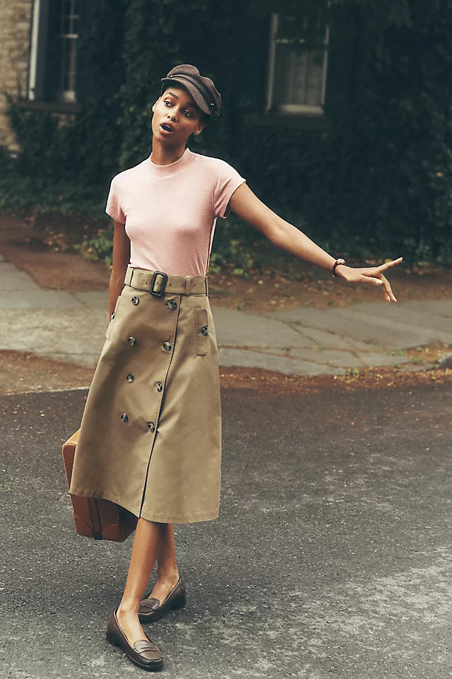 Berenice Trench Midi Skirt | Anthropologie (US)