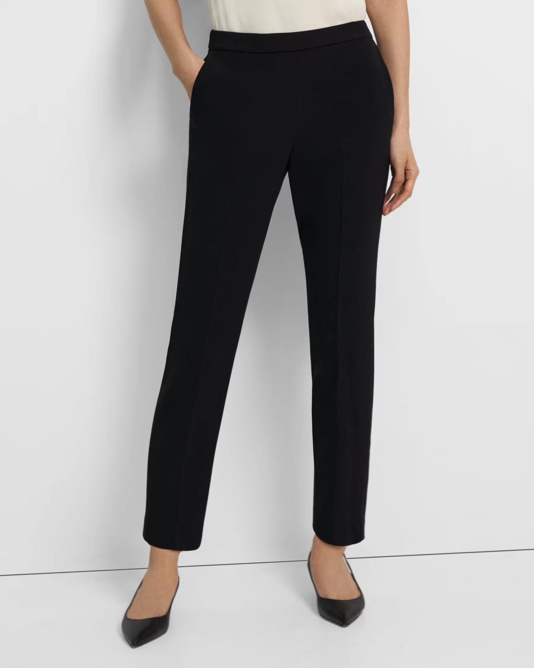 Treeca Pull-On Pant in Crepe | Theory