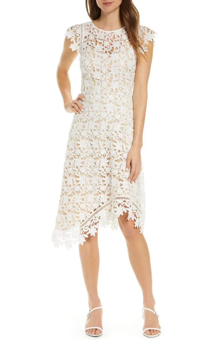 Asymmetrical Lace Fit & Flare Dress | Nordstrom