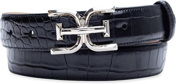 Sam Edelman Women's Fashion Double-E Plaque Logo Buckle Slim Textured Belt for Jeans, Dresses and... | Amazon (US)