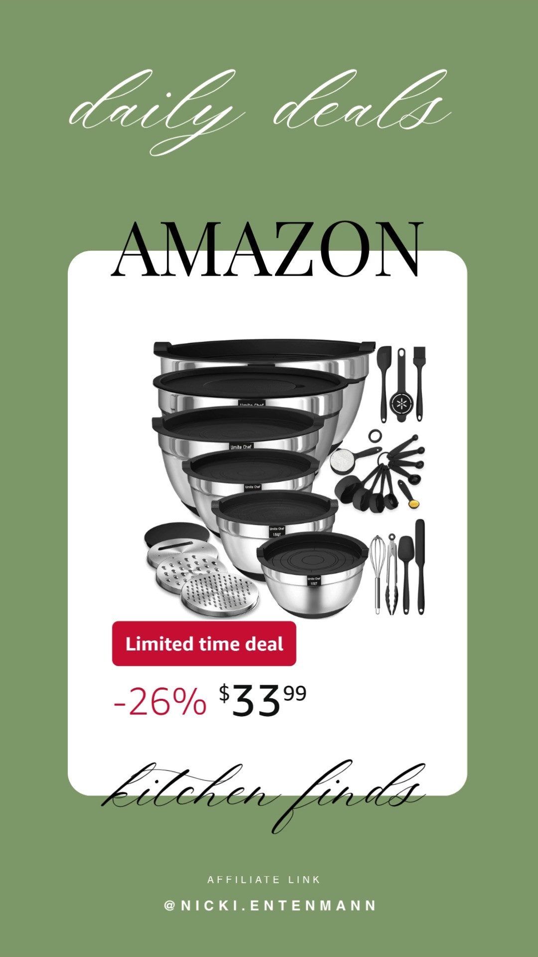 These Umite Chef mixing bowls with airtight lids bring cheerful convenience and effortless organization to everyday cooking with modern flair. #UmiteChef #MixingBowls #KitchenEssentials #FoodStorage #CookingGear #DailyUse #LifestyleGear #ModernLiving #HomeCooking #OrganizingSolutions 🥣✨🍴
 

 #LTKfoodie #LTKHome #LTKSaleAlert