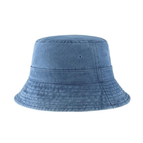 Hot Summer Bucket Hat - Trendy Cotton Sun Hat for Beach, Golf, Fishing - Fun Outdoor Vacation Boonie for Men and Women (Blue Jean) | Amazon (US)