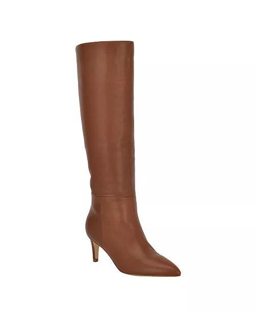 Calvin Klein Women's Garray Pointy Toe Stiletto Heel Knee High Dress Boots - Macy's | Macy's