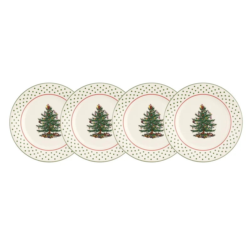 Spode Christmas Tree Polka Dot Dessert Plates (Set of 4) | Wayfair North America