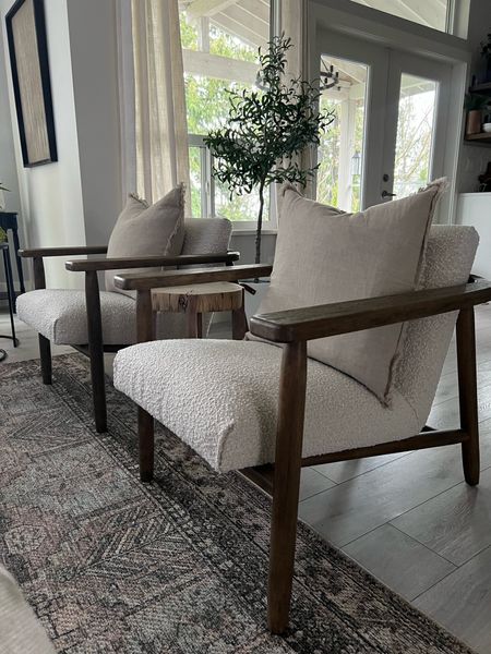 I love the coziness and charm of boucle! These chairs are such a favourite of mine. 
Living room furniture, modern organic 


#LTKhome #LTKSeasonal #LTKFind