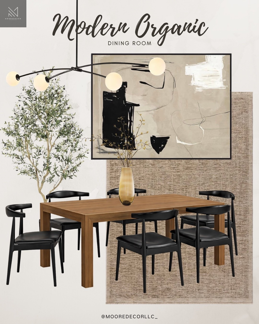 This modern organic dining inspiration is all about balance, clean lines, warm wood tones, and soft texture layered with bold contrast. The black dining chairs ground the space while the abstract artwork adds that effortless, curated feel. Simple, elevated, and designed to feel lived in 🖤

Shop the look to recreate this warm, modern dining space.


#LTKHome