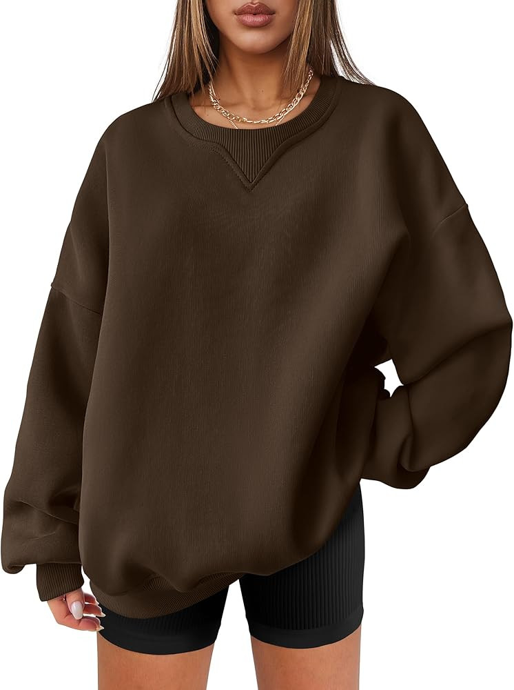 ANRABESS Womens Sweatshirts Oversized Fleece Crew Neck Pullover Hoodies Casual Comfy 2024 Fall Fa... | Amazon (US)