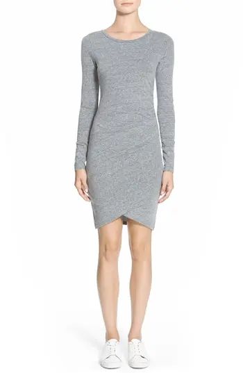 Women's Leith Ruched Long Sleeve Dress, Size X-Small - Grey | Nordstrom