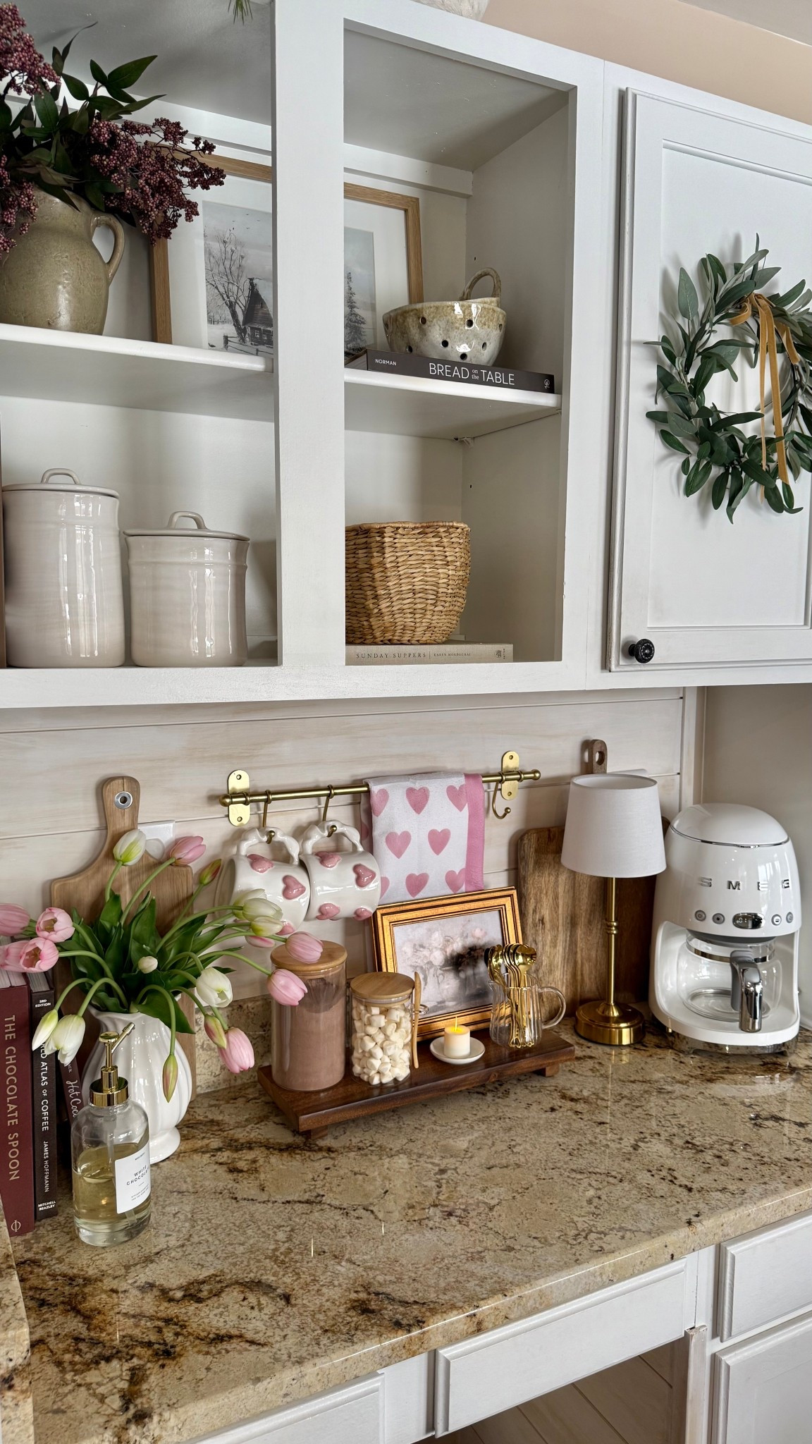 Valentine’s Coffee & Cocoa Bar 
Follow @farmtotablecreations on Instagram for daily home styling inspiration.

I gave our coffee bar a soft Valentine’s refresh using mostly Amazon finds, and it turned out so cozy and sweet. 💕 Little heart details, warm brass accents, and layered wood tones make this feel festive without being overdone — the kind of setup you can enjoy all season long. I love mixing practical pieces with pretty ones so it feels styled but still functional for daily coffee and cocoa moments.

#coffeebar #coffeestation #valentinesdecor #kitchendecor #amazonhome #amazonfinds #counterdecor #coffeecorner #cocoabar #kitchenstyling #neutralhome #affordabledecor



#LTKHome #LTKSaleAlert