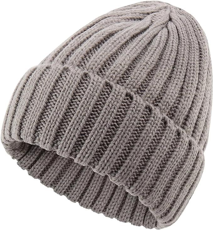 Connectyle Womens Knit Cuffed Beanie Hat Stretch Ribbed Acylic Winter Ski Cap | Amazon (US)